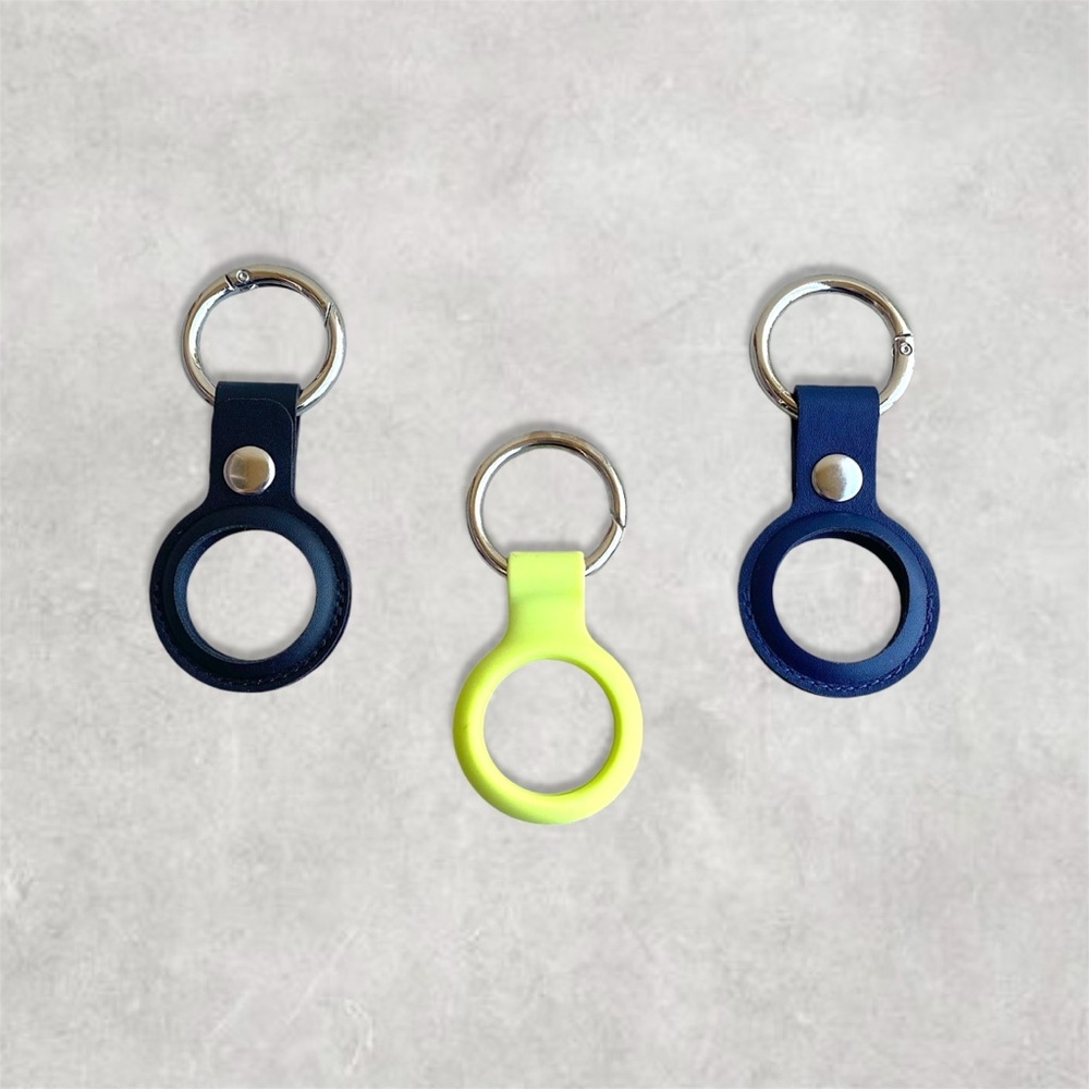 New Leather / Silicone Apple Airtag Holder keychain 3 pack